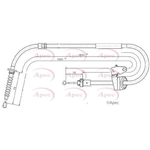 Apec Handbrake Cable Left Rear CAB1589