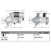 Denso Starter Motor 12V 0.8kW 9 Teeth