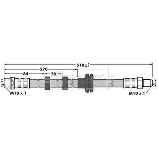 Borg & Beck Brake Hydraulic Hose Line Front Right BBH7075