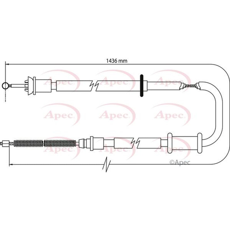 Apec Handbrake Cable Right Rear fits Fiat Panda 2003 on 1.1 1.2 1.3