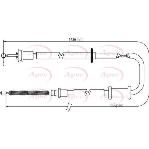 Apec Handbrake Cable Right Rear CAB1117