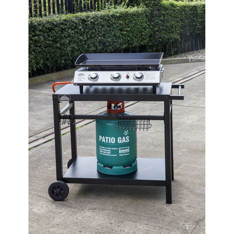 Dellonda BBQ & Plancha Trolley with Utensil Holder Dellonda  - Dynamic Drive