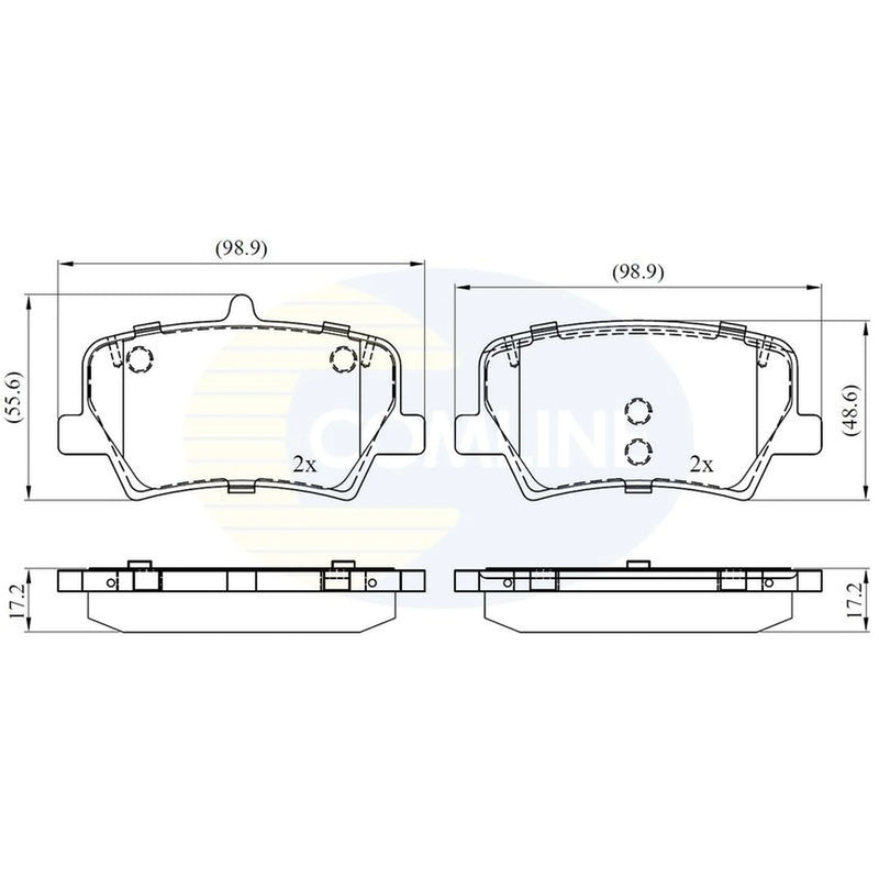 Comline Front & Rear Pads fits Volvo XC40 2017-2021