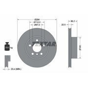 Textar 2 x Vented Front Brake Discs 92327005-x2
