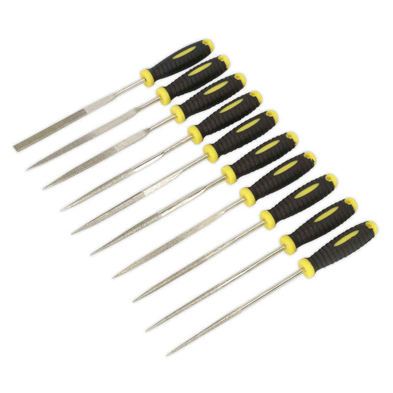 Sealey Diamond Needle File Set 10pc 100mm S0896 Siegen by Sealey - Dynamic Drive
