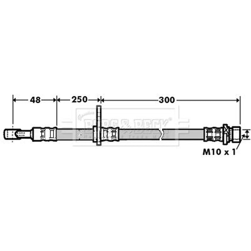 Borg & Beck Brake Hydraulic Hose Line Front Right BBH7362