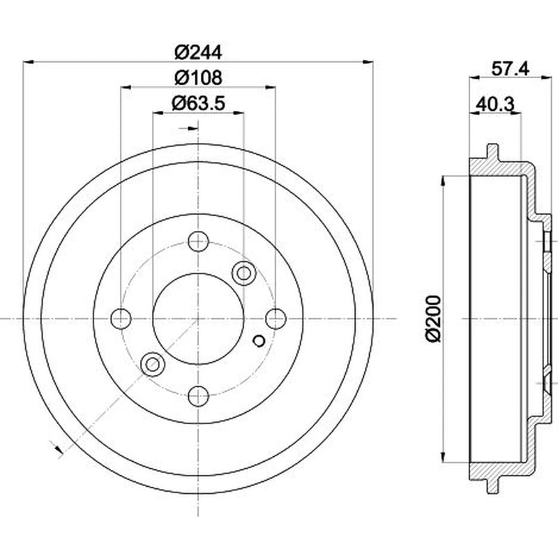 Mintex Brake Drum Assembly Rear fits Ford Fiesta 2010-2017 1.6