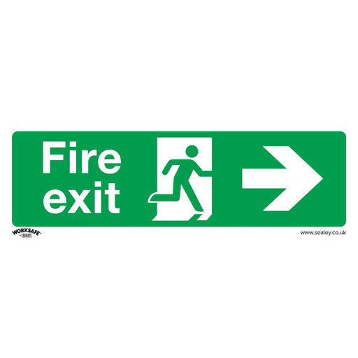 Sealey Safe Conditions Safety Sign Fire Exit (Right) Rigid Plastic SS24P1 Sealey - Dynamic Drive