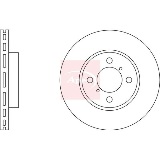 Apec 2 x Vented Brake Discs fits Toyota Prius 2000-2003 1.5