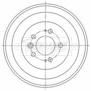 Borg & Beck Brake Drum Assembly Rear BBR7275