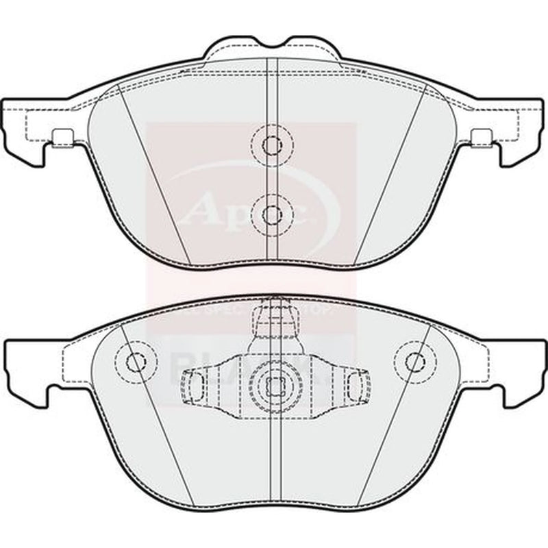 Apec Black Front Brake Pad Set fits Ford Kuga II 2013-2019 1.5 1.6