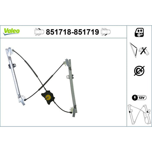 Valeo Electric Window Regulator Lifter Right Front 851719