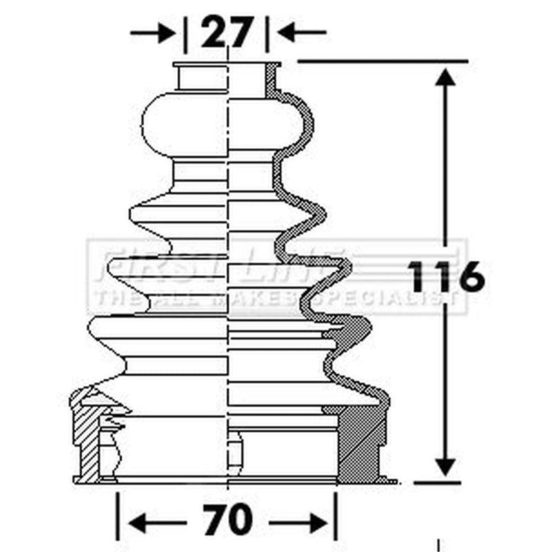 First Line Drive Shaft Bellow Kit Front Left fits Alfa Romeo 147 2001-2010 1.9
