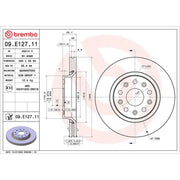 Brembo 2 x Internally Vented Front Brake Discs 09.E127.11-x2