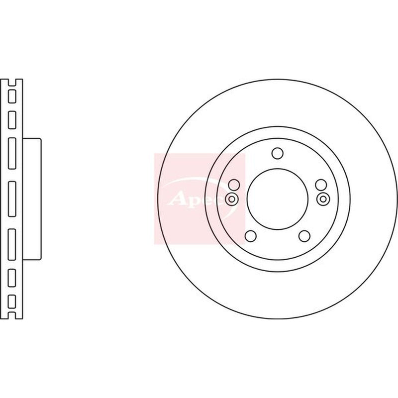 Apec Front Brake Vented Discs & Pads fits Hyundai Trajet 2000-2008 2.0 2.7