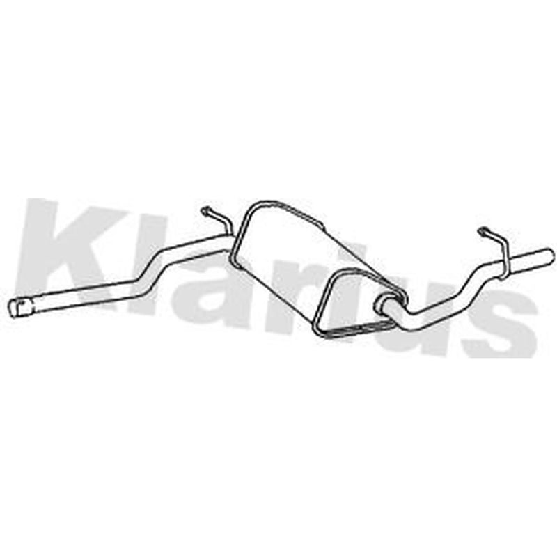 Klarius Box With Centre Pipe Centre fits Audi A4 B6 2000-2004 2.0