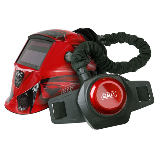 Auto Darkening Welding Helmet with TH2 Powered Air Purifying Respirator (PAPR) Sealey - Dynamic Drive