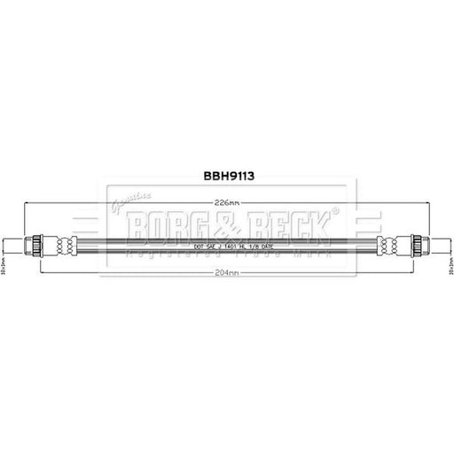 Borg & Beck Brake Hydraulic Hose Line inner BBH9113