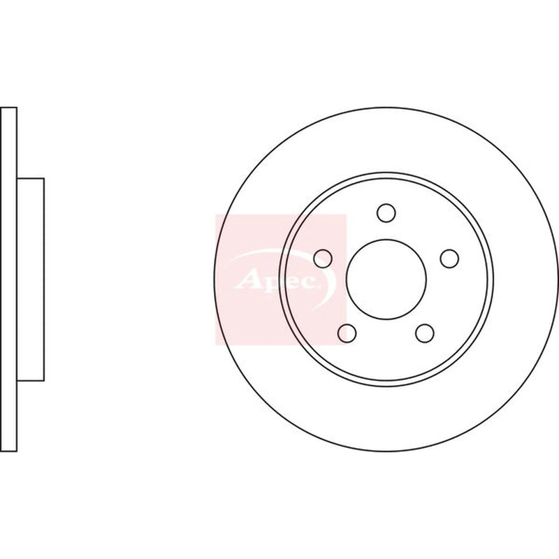 Apec 2 x Solid Rear Brake Discs DSK2058-x2