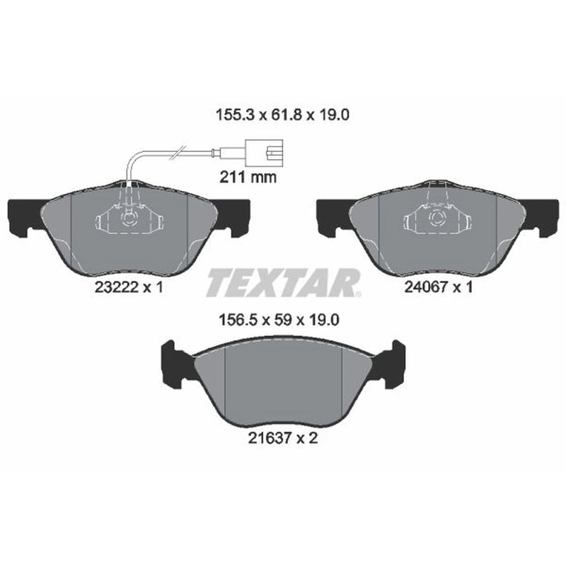 Textar Front Brake Pad Set 2322201