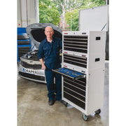 Draper Combined Roller Cabinet and Tool Chest, 15 Drawer, 26", White 04597 Draper - Dynamic Drive