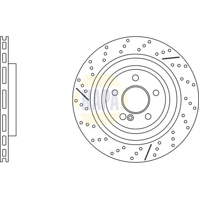 NAPA 2 x Vented Rear Brake Discs NBD5941-x2