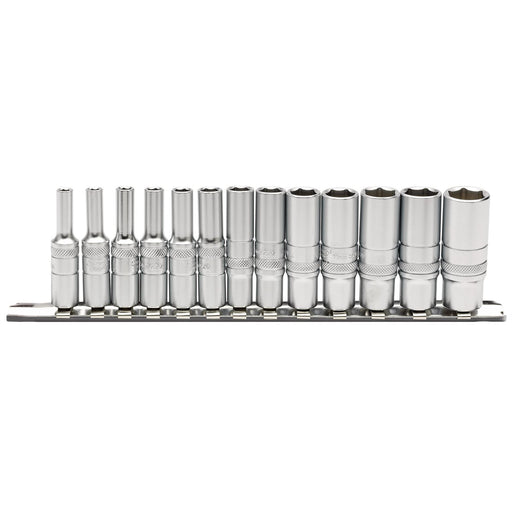 Draper Deep Metric Socket Set on a Metal Rail, 1/4" Sq. Dr. (13 Piece) 16490 Draper - Dynamic Drive