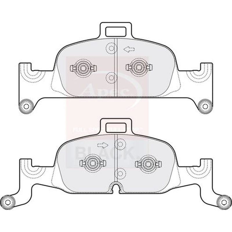 Apec Black Front Brake Pad Set fits Audi A4 Allroad B9 2016-2020 2.0 3.0