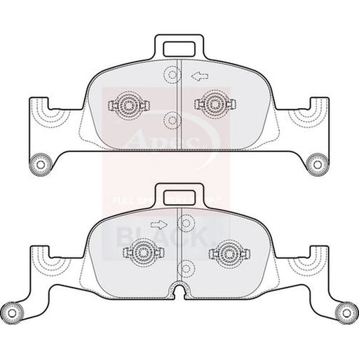 Apec Black Front Brake Pad Set fits Audi A4 Allroad B9 2016-2020 2.0 3.0