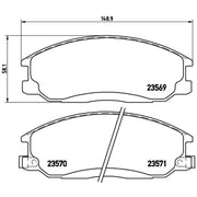 Brembo 4 x Front Brake Pad Set fits Daewoo Rexton 2002 on 2.9 3.2