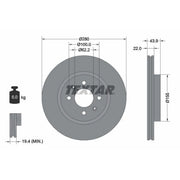 Textar 2 x Vented Front Brake Discs 92239303