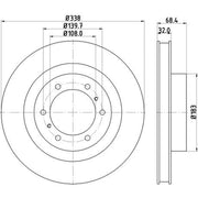 Mintex 2 x Vented Front Brake Discs MDC2273-x2