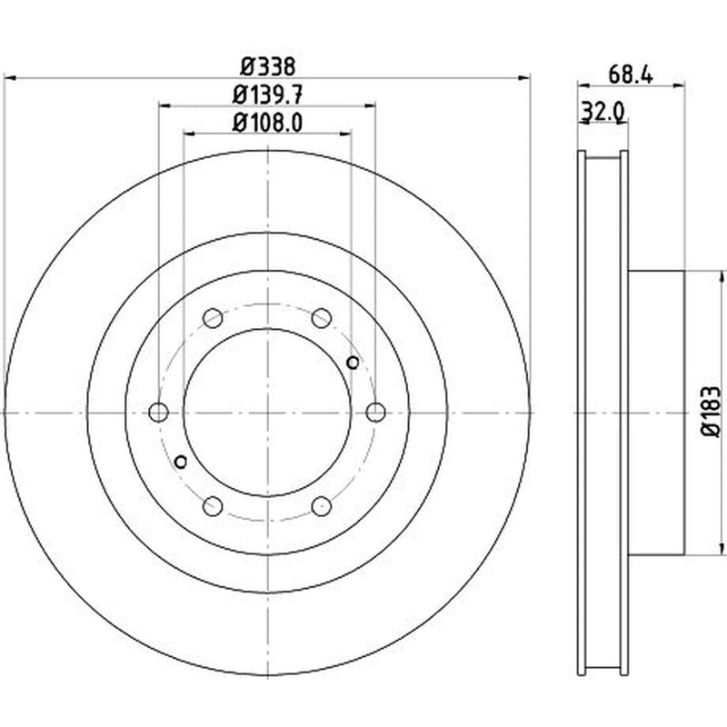 Mintex 2 x Vented Front Brake Discs MDC2273-x2