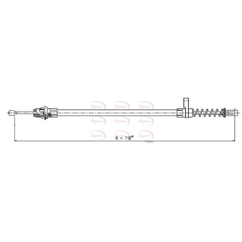 Apec Handbrake Cable Left Rear fits Chrysler 300C 2004-2023 3.0 3.5 5.7 6.1