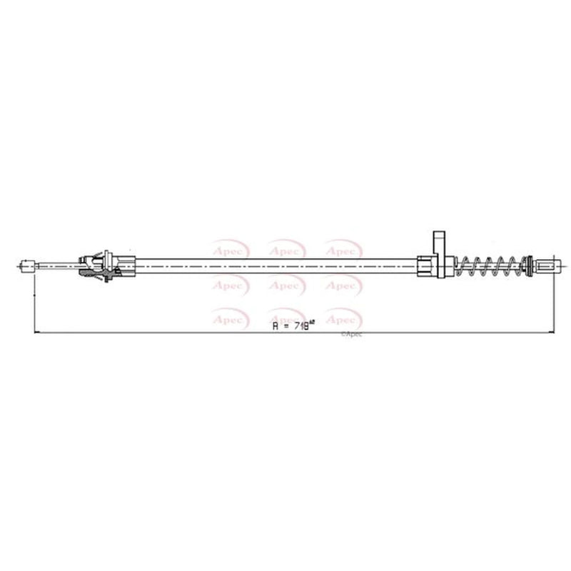 Apec Handbrake Cable Right Rear CAB1604