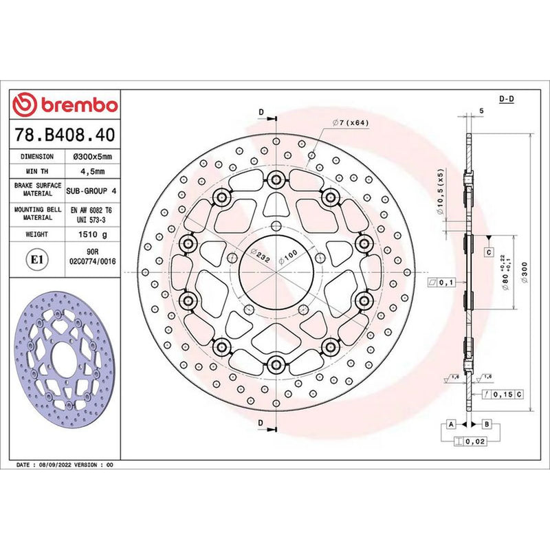 Brembo Front Brake Floating Brake Disc Discs & Pads fits Kawasaki Ninja