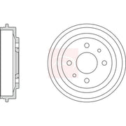 Apec Brake Drum Assembly Rear fits Fiat 500 2007 on 1.2 1.3