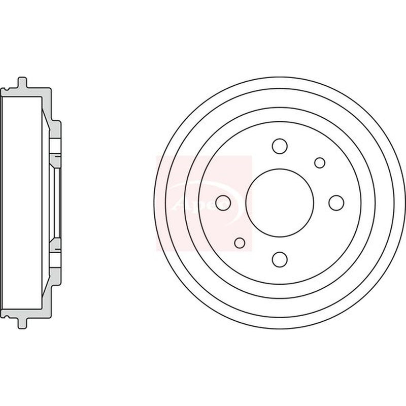 Apec Brake Drum Assembly Rear fits Fiat 500 2007 on 1.2 1.3