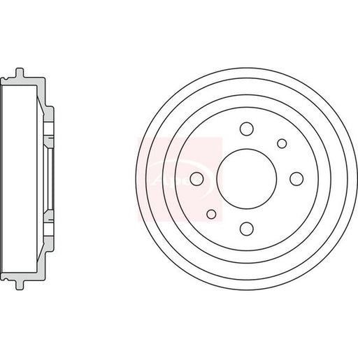 Apec Brake Drum Assembly Rear fits Fiat 500 2007 on 1.2 1.3