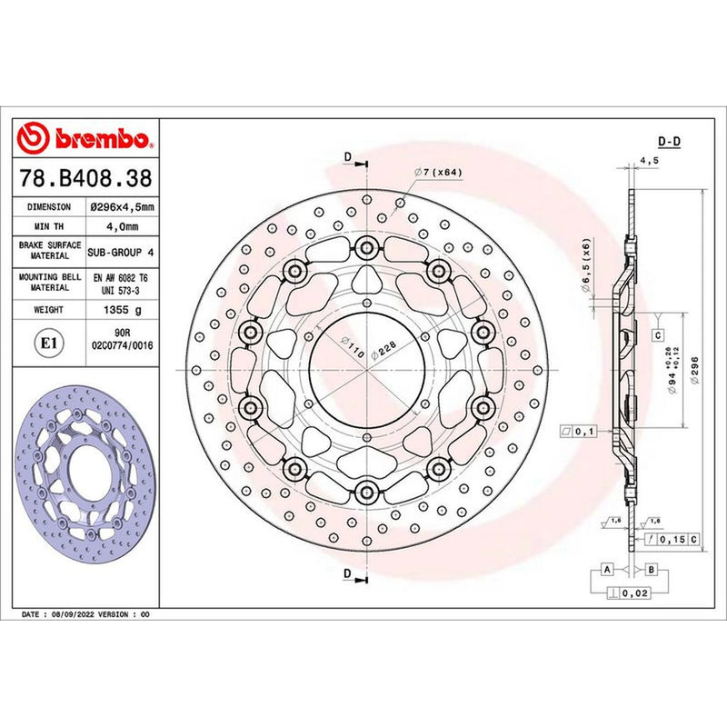 Brembo Front Brake Floating Brake Disc Discs & Pads fits Honda Cbf 2006-2013
