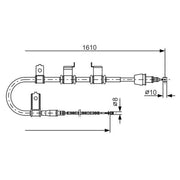 Bosch Handbrake Cable Left Rear fits Hyundai Getz 2002-2010 1.1 1.3 1.4 1.5 1.6