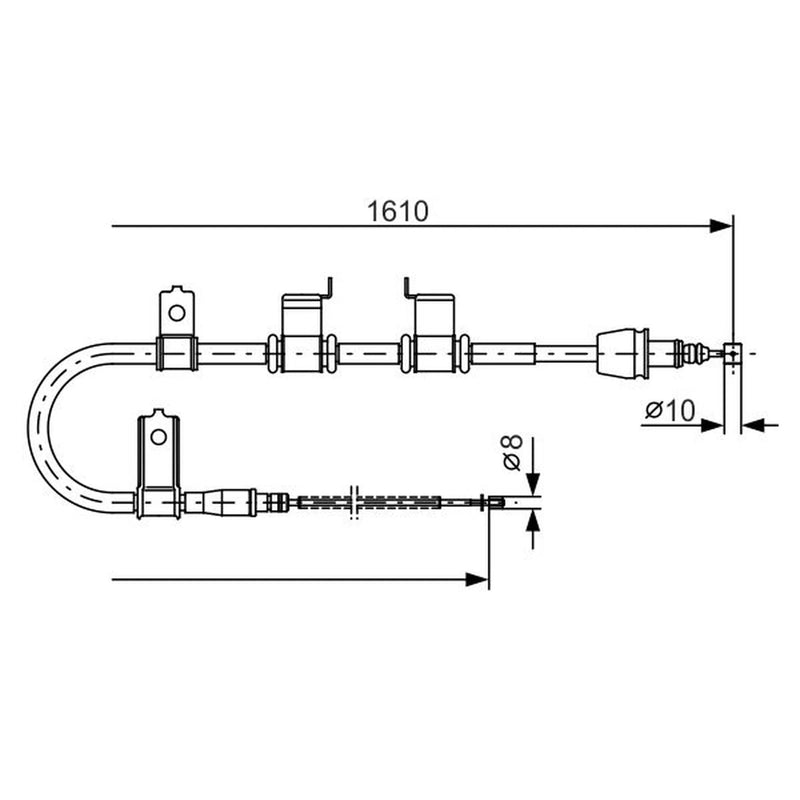 Bosch Handbrake Cable Left Rear fits Hyundai Getz 2002-2010 1.1 1.3 1.4 1.5 1.6