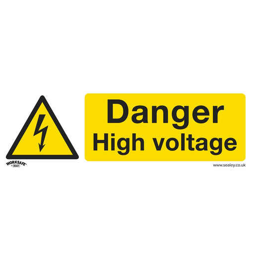 Sealey Warning Safety Sign Danger High Voltage Rigid Plastic SS48P1 Sealey - Dynamic Drive