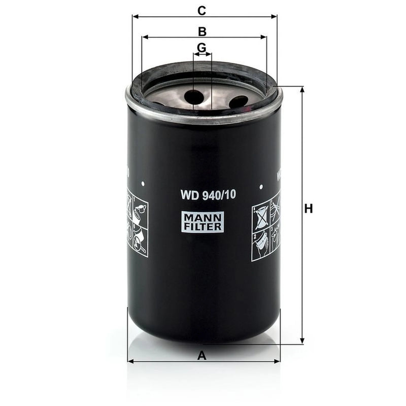 MANN-FILTER Engine Oil Filter fits John Deere Series 5015 2003-2008