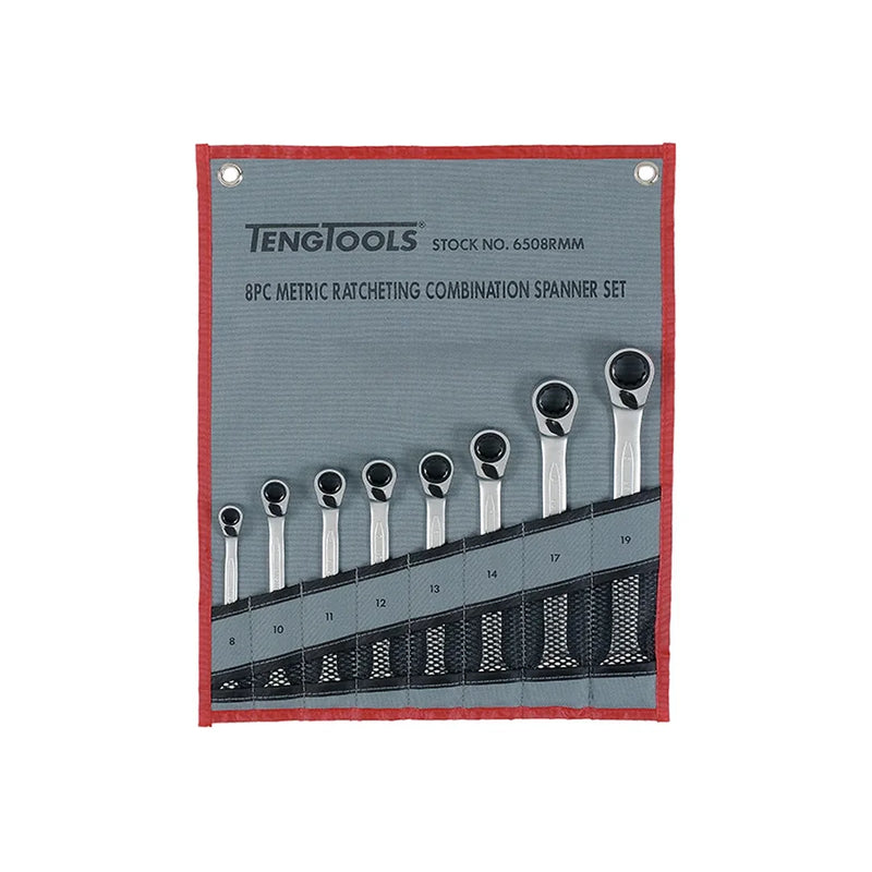 Teng Ratcheting Combination Spanner Set, 8 Piece - 6508RMM