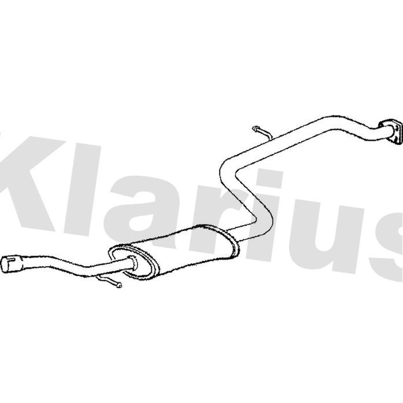Klarius Box With Centre Pipe Centre fits Volvo S40 I 1995-2003 1.6 1.8 2.0