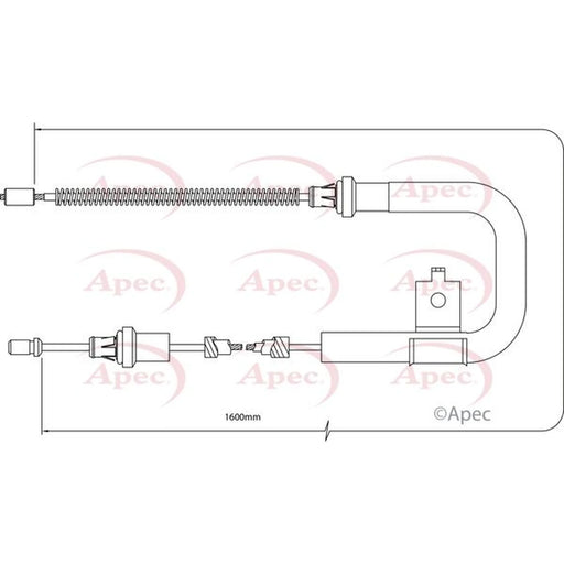 Apec Handbrake Cable Right Rear CAB1310