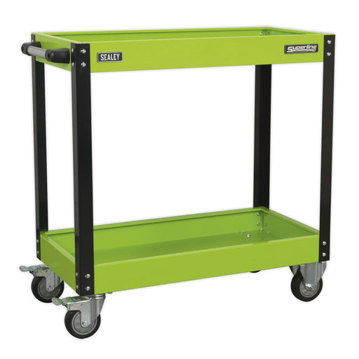 Sealey Workshop Trolley 2-Level Heavy-Duty Hi-Vis Green CX109HV Sealey - Dynamic Drive