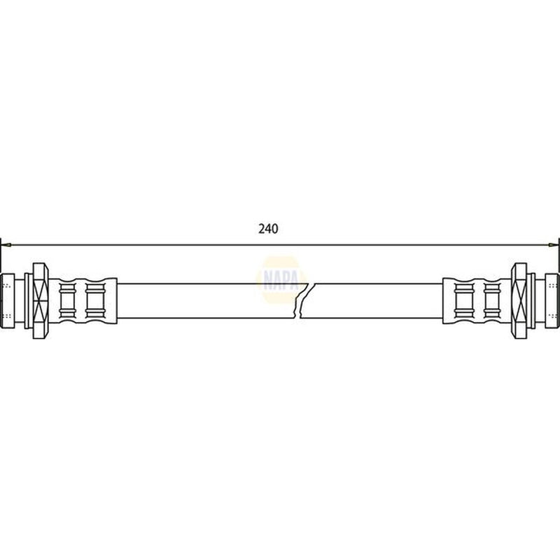NAPA Brake Hydraulic Hose Line Rear fits Fiat Sedici 2006-2014 1.6 1.9 2.0