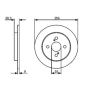 Bosch Rear Brake Solid Discs & Pads fits Toyota Yaris/Vitz 2005-2011 1.0 1.8
